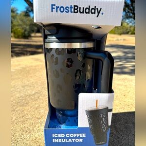 Frost Buddy Thicc 50oz tumbler/cup insulator Black Leopard w/ chapstick holder